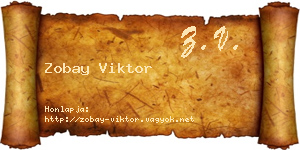 Zobay Viktor névjegykártya